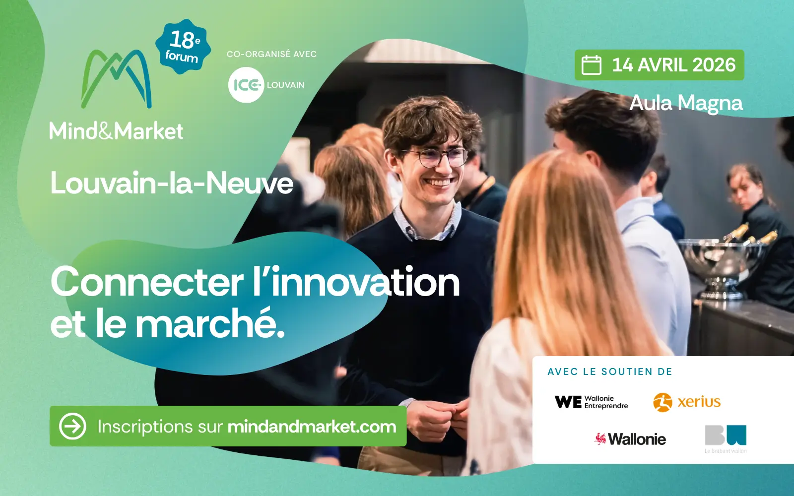 Affiche du Forum Mind & Market Louvain-la-Neuve 2026